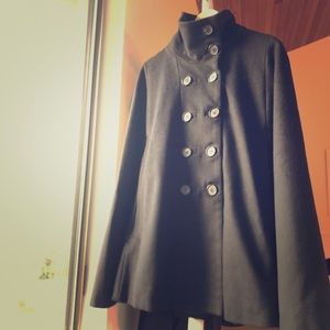 Zara Black Wool Cape